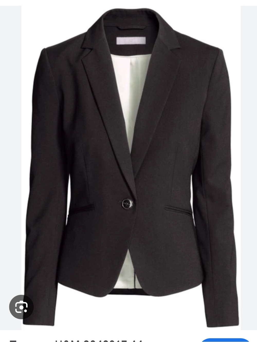 H&M Fitted Blazer Single Button Black